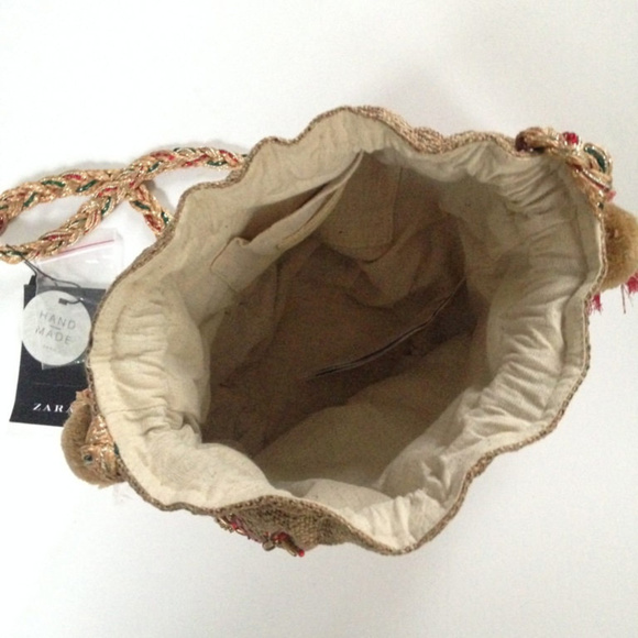 Zara beaded bucket jute tassel mini crossbody bag - Picture 8 of 8